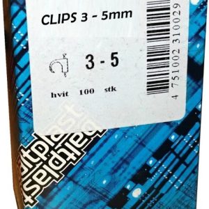 BP Clips 3-5mm Rund Hvit 100pk