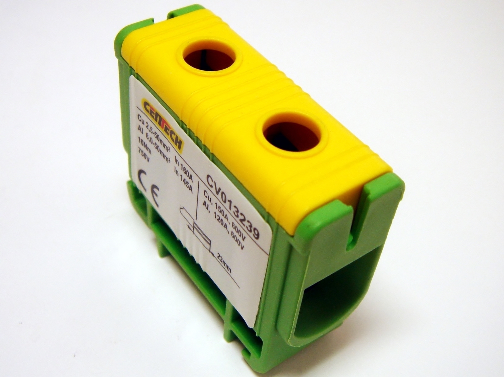Centech Koblingsklemme Al/cu 50mm² Enkel Gul/grønn