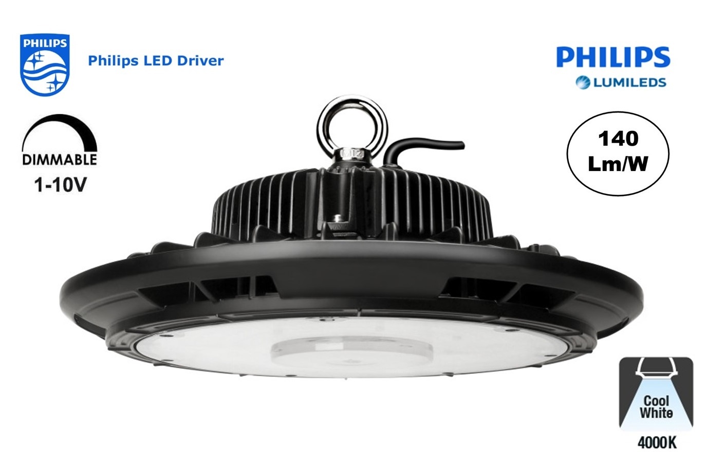 Tsong Ufo Lampe 100w Dim 1-10v 4000k - Bilde 3
