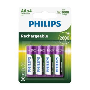 Philips Batteri AA 4stk Oppladbar